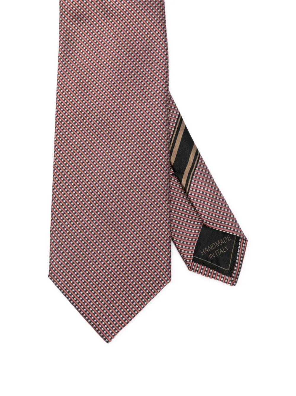 Brioni Zijden stropdas met geometrisch patroon Roze