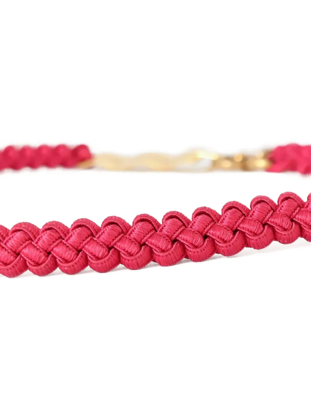 Pre-owned Saint Laurent 1993 Braided-cord Logo-plaque Belt In Gold