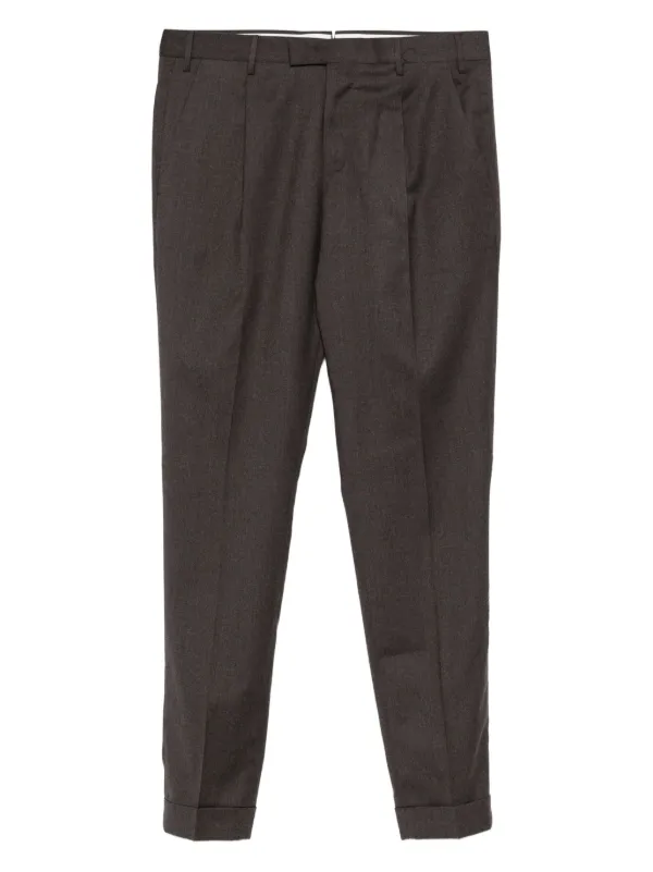 PT Torino Virgin Wool Blend straight-leg Trousers | Brown | FARFETCH