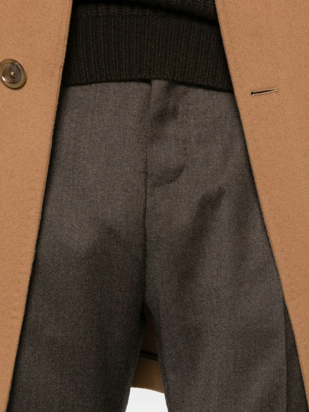 Pt Torino Virgin Wool Blend Straight-leg Trousers In Brown