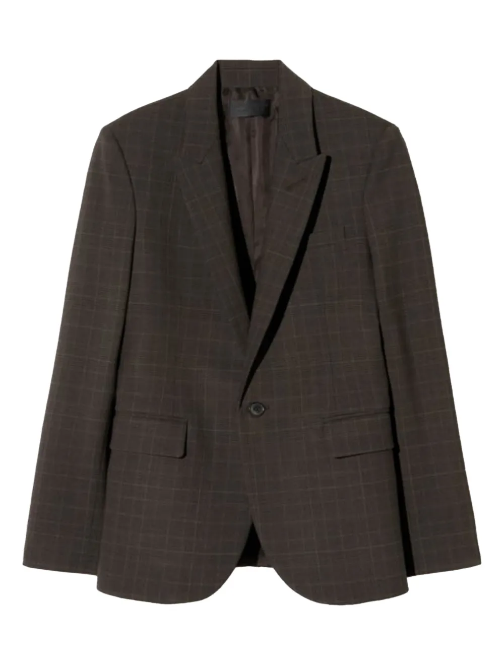 Nili Lotan Diane plaid single-breasted blazer - Marrone