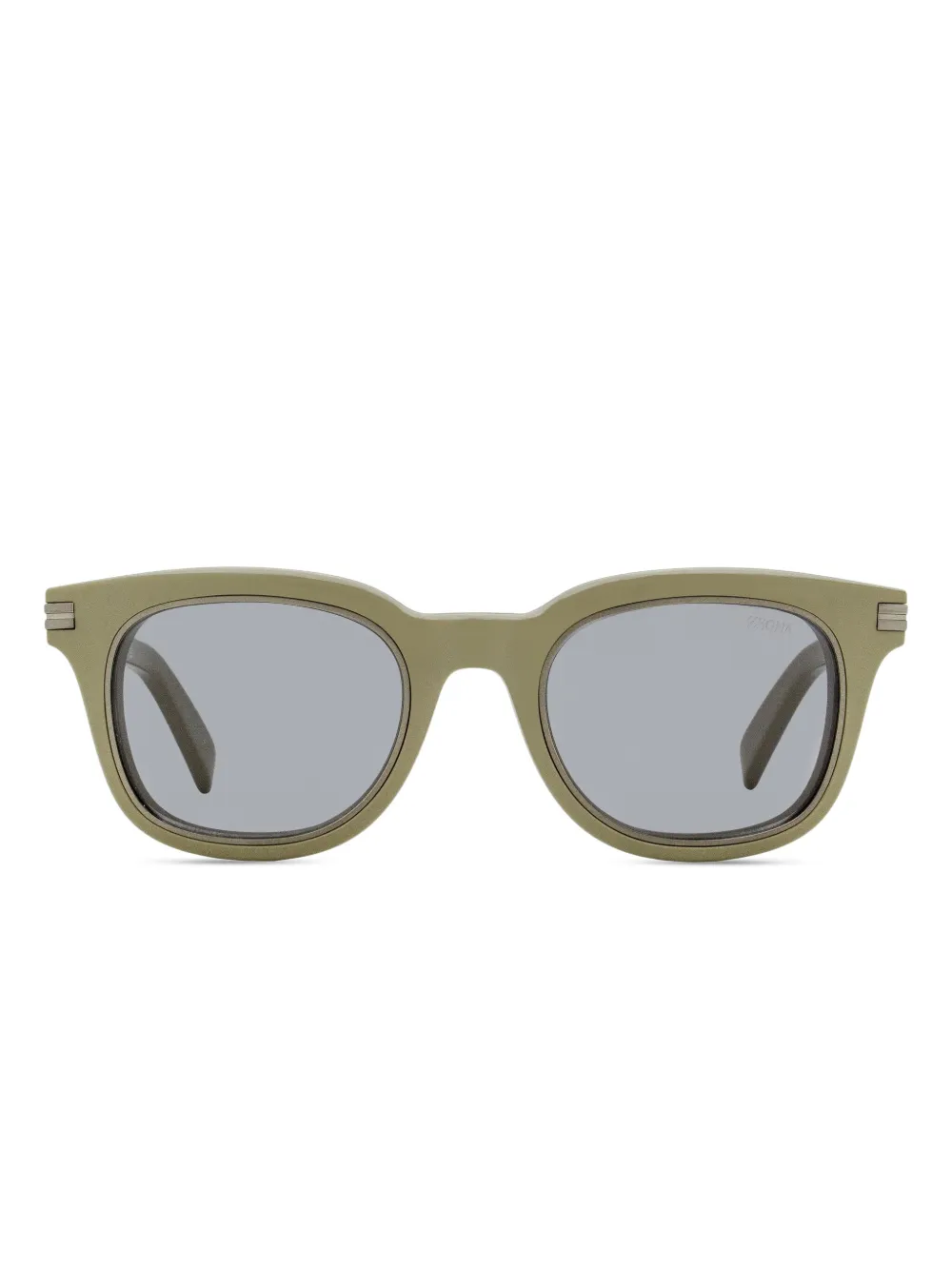 Zegna Rectangular-frame Sunglasses In Green