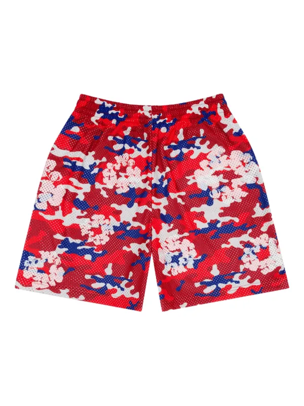 Denim Tears Camo Wreath Mesh Shorts | Red | FARFETCH