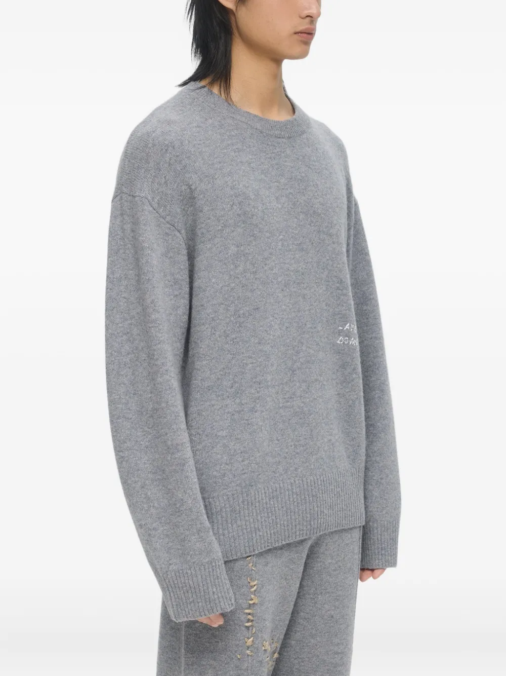 DOMREBEL Sweater met borduurwerk en ronde hals Grijs