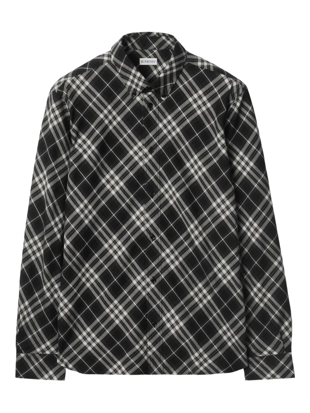 Burberry check cotton flannel shirt | Black | Image 1