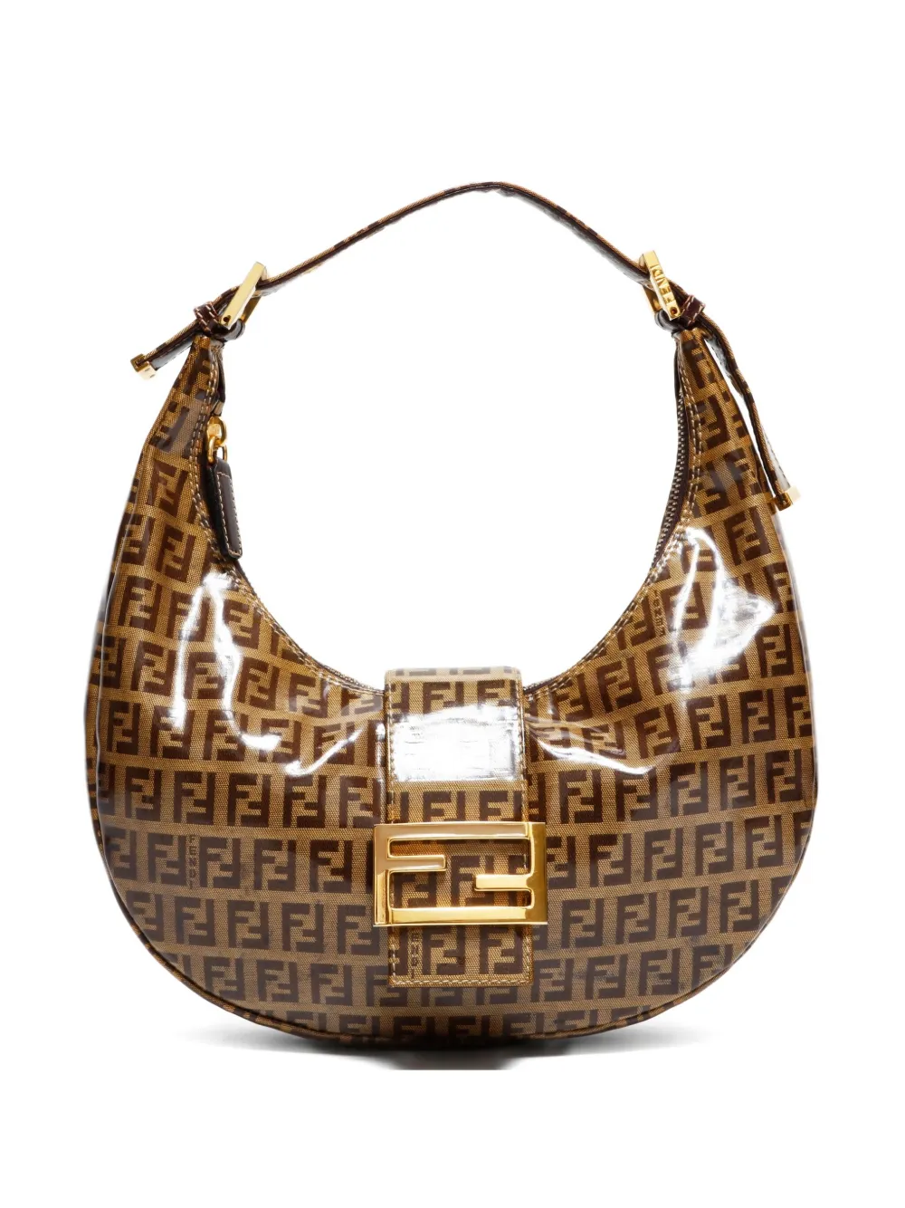 Fendi Pre-Owned 2000-2015s Zucchino half-moon shoulder bag | Brown | Image 1