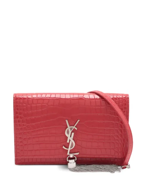 Saint Laurent Pre-Owned 2000s Kate crocodile-effect chain-strap shoulder bag