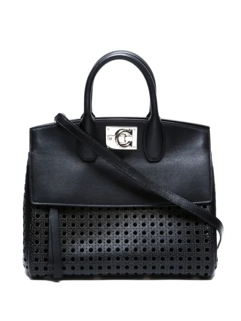 Ferragamo Pre-Owned 2019-2025 Studio perforated top-handle tote bag