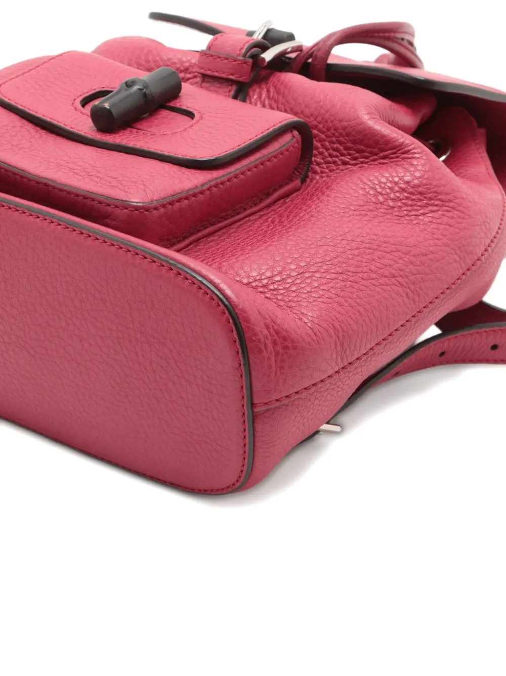 Pre-owned Gucci 2000-2020 Bamboo-handle Drawstring Backpack In Pink