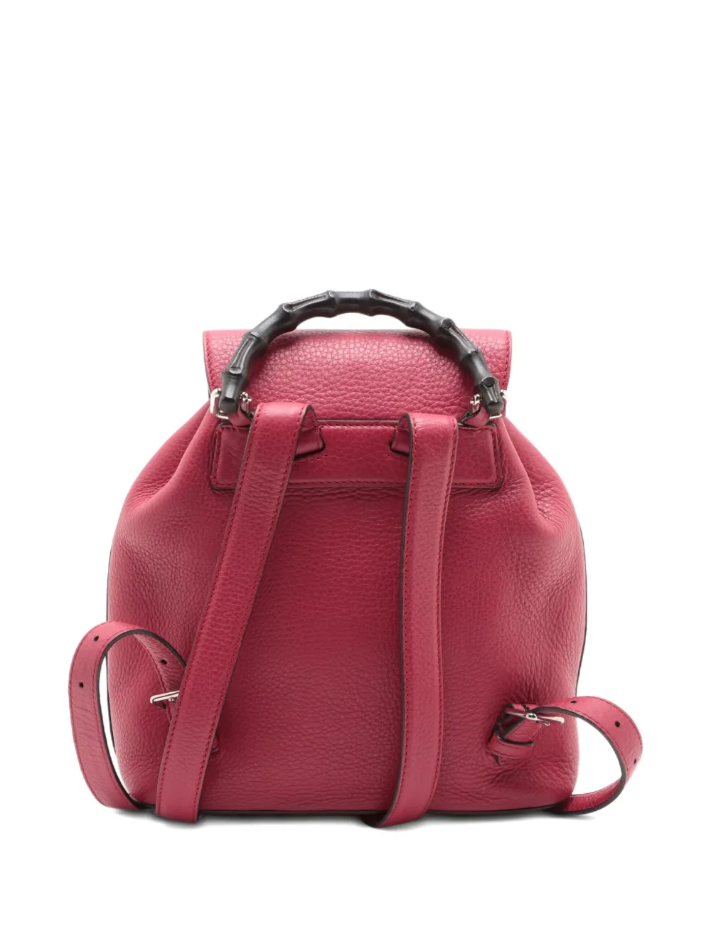 Pre-owned Gucci 2000-2020 Bamboo-handle Drawstring Backpack In Pink
