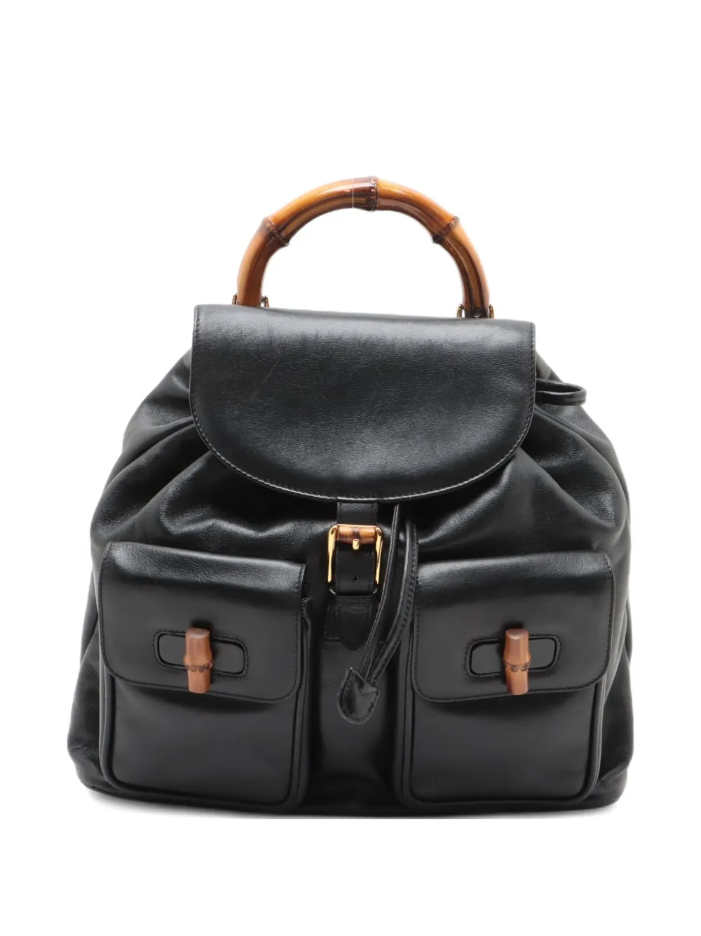 Gucci Pre-Owned 2000-2020s Bamboo leather backpack - Nero