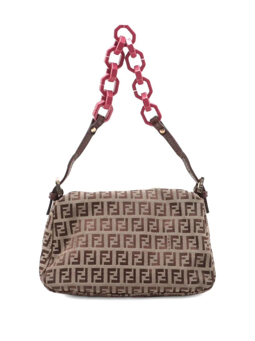Pre-owned Fendi 2010-2020s Zucchino Mamma Chain-strap Mini Bag In Neutral