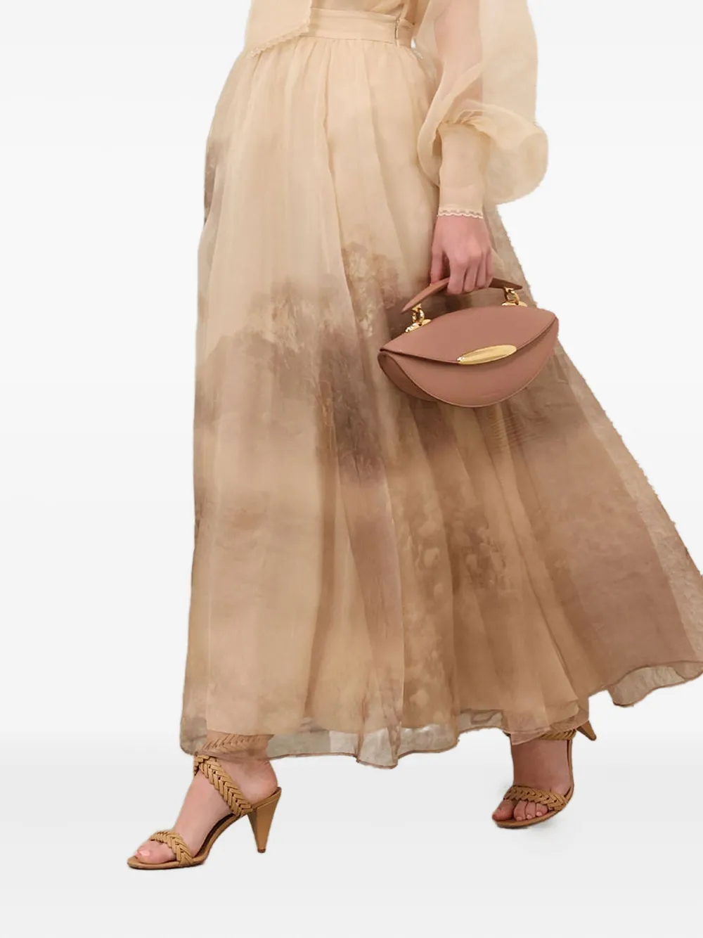 ZIMMERMANN Memento organza bow-lace blouse - Beige