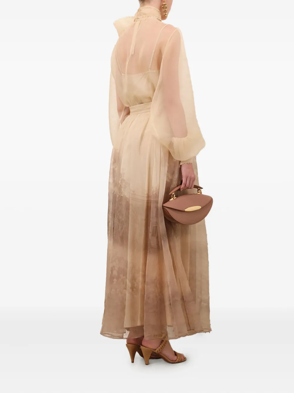 Zimmermann Memento Organza Bow-lace Blouse In Neutral