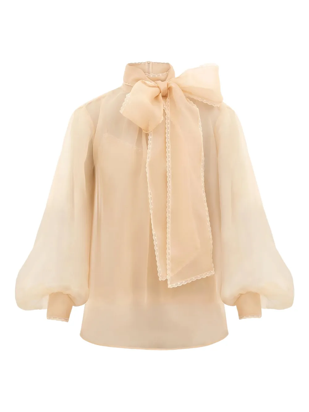 ZIMMERMANN Memento organza bow-lace blouse | Neutrals | Image 1