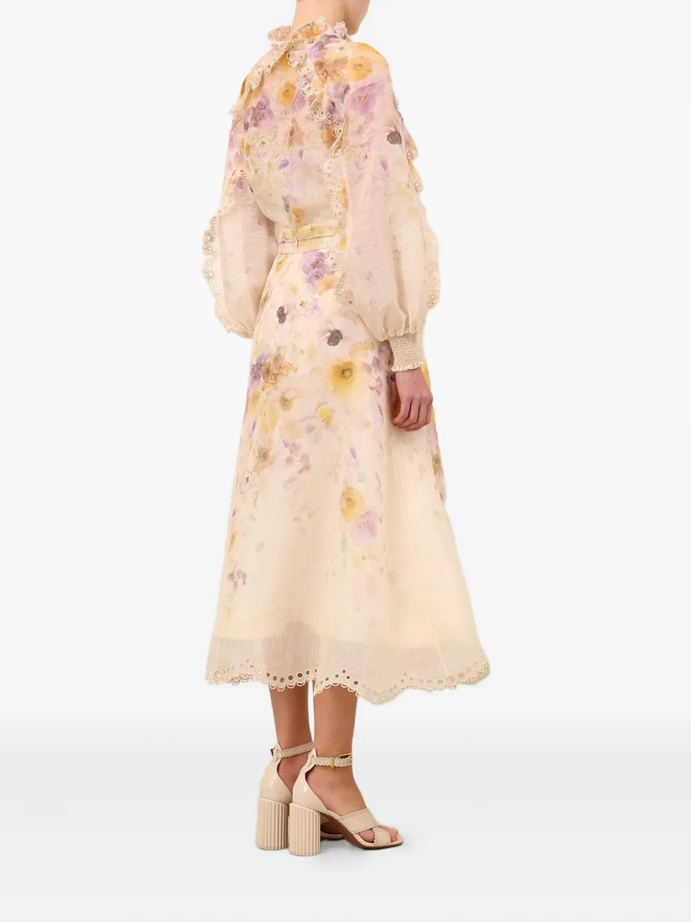 Zimmermann Memento Ruffled Floral-print Blouse In Neutral
