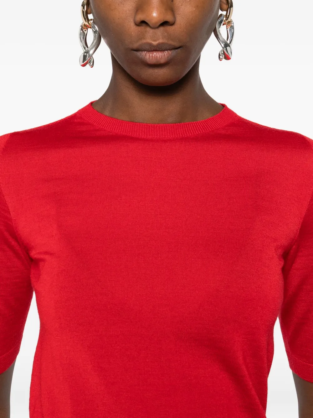 Fabiana Filippi Round-neck Short-sleeve T-shirt In Red