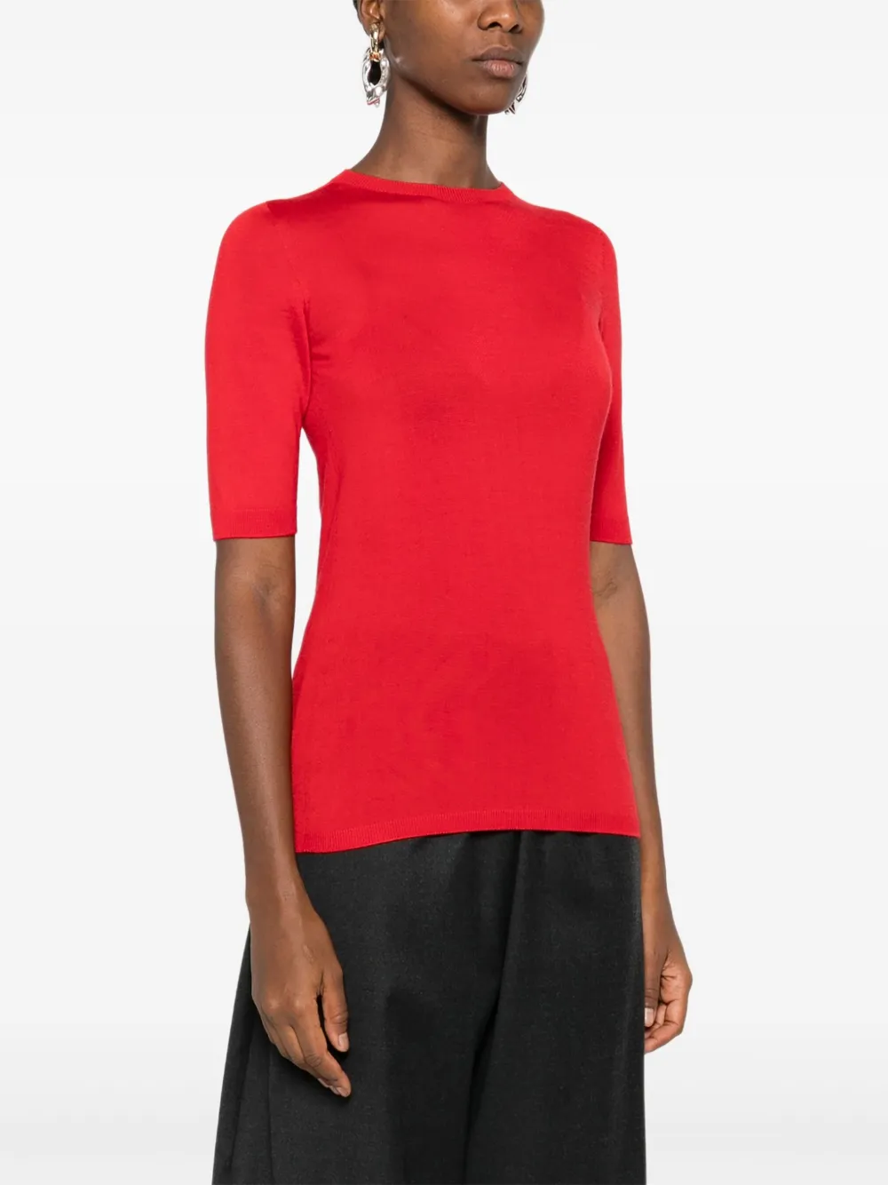 Fabiana Filippi Round-neck Short-sleeve T-shirt In Red