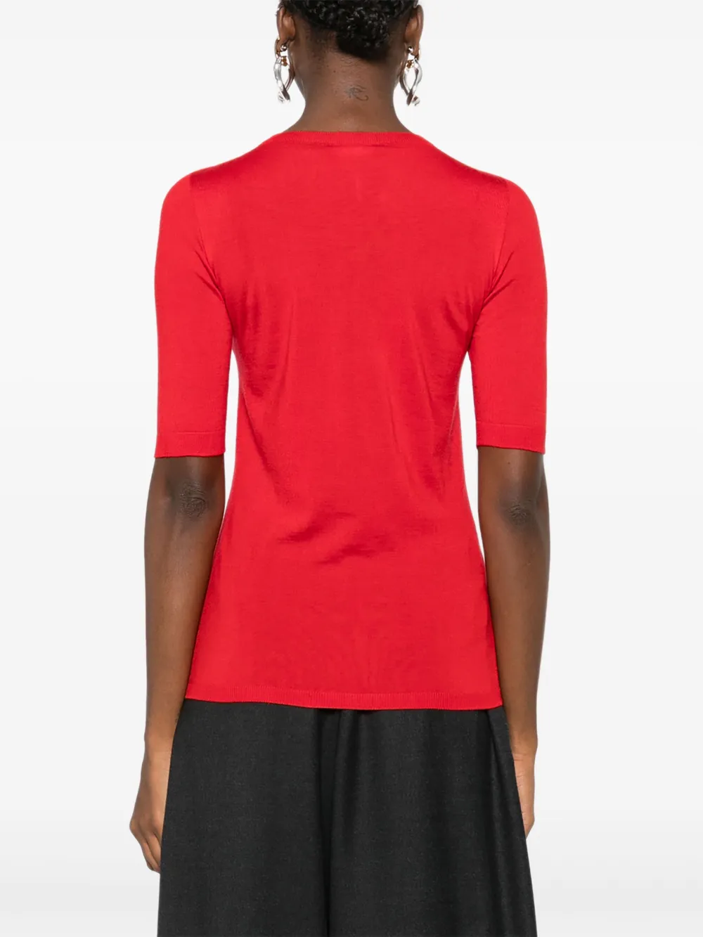 Fabiana Filippi Round-neck Short-sleeve T-shirt In Red
