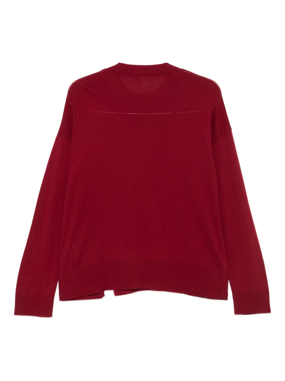 Liu •jo Logo-plaque Split-hem Sweater In Red
