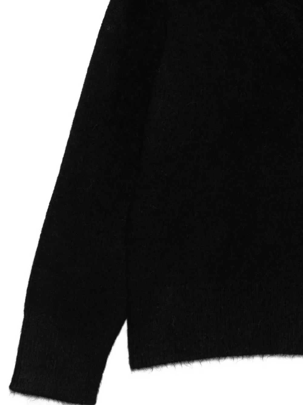 Majestic V-neck Long-sleeve Sweater In Black