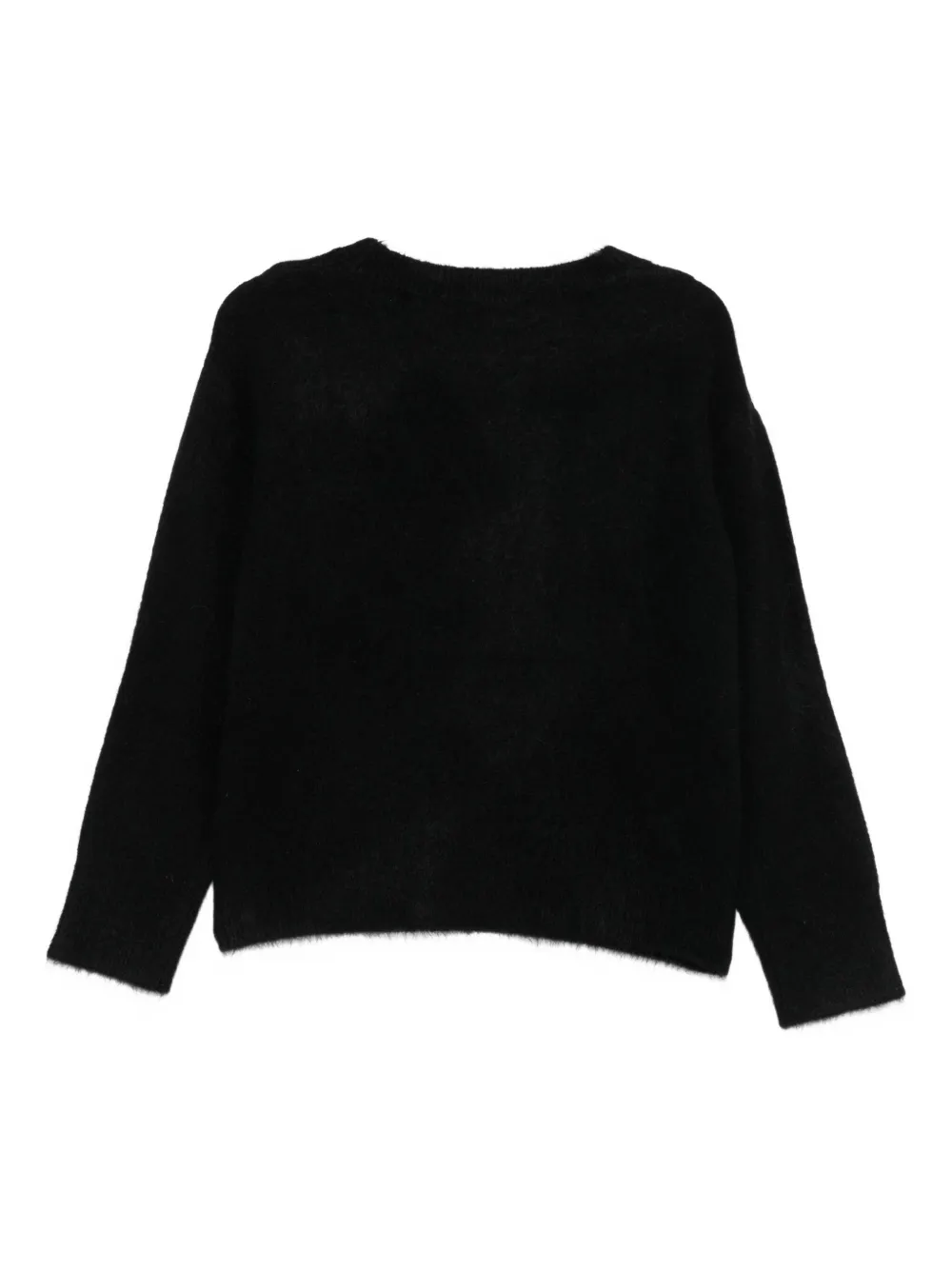 Majestic V-neck Long-sleeve Sweater In Black