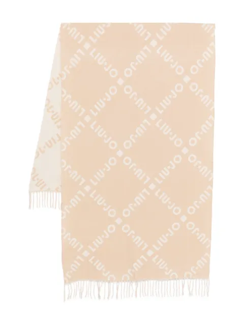 LIU JO logo-pattern fringed scarf