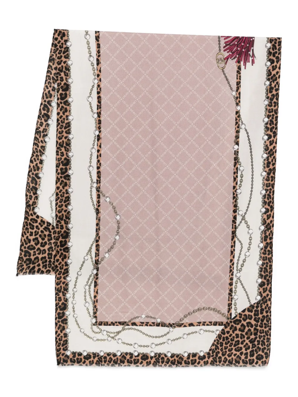 LIU JO Catena leopard-print chain scarf | Neutrals | Image 1