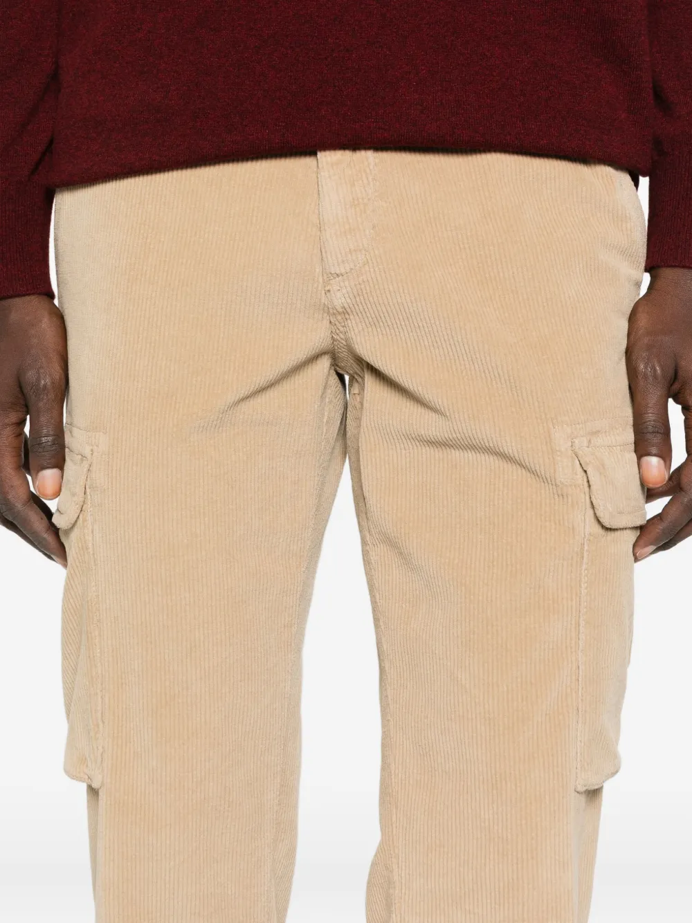 40 Weft Corduroy Cargo Trousers In Neutral