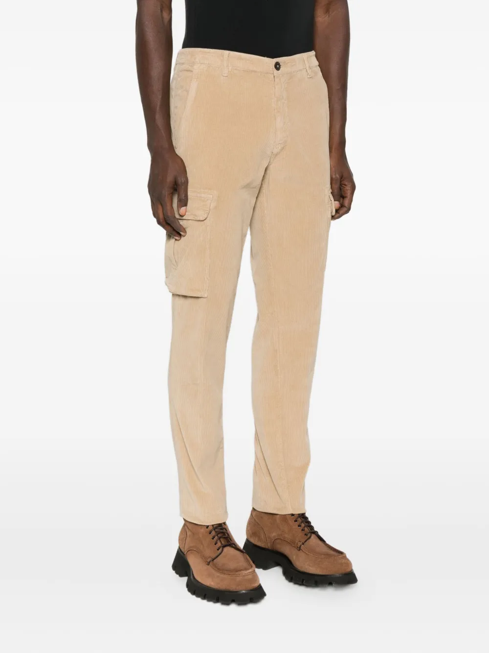40 Weft Corduroy Cargo Trousers In Neutral