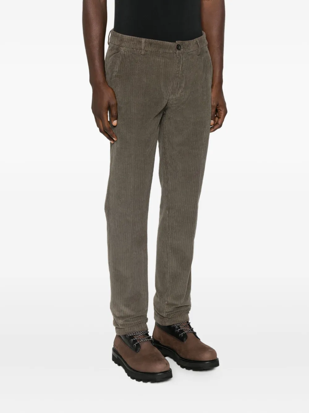 40 Weft Corduroy Chino Trousers In Gray