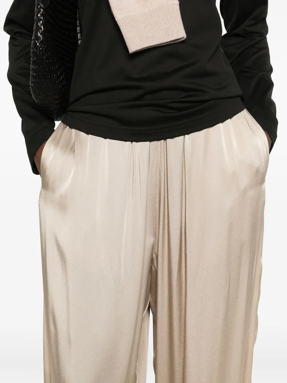 Fabiana Filippi Broek met elastische taille en trekkoord Beige