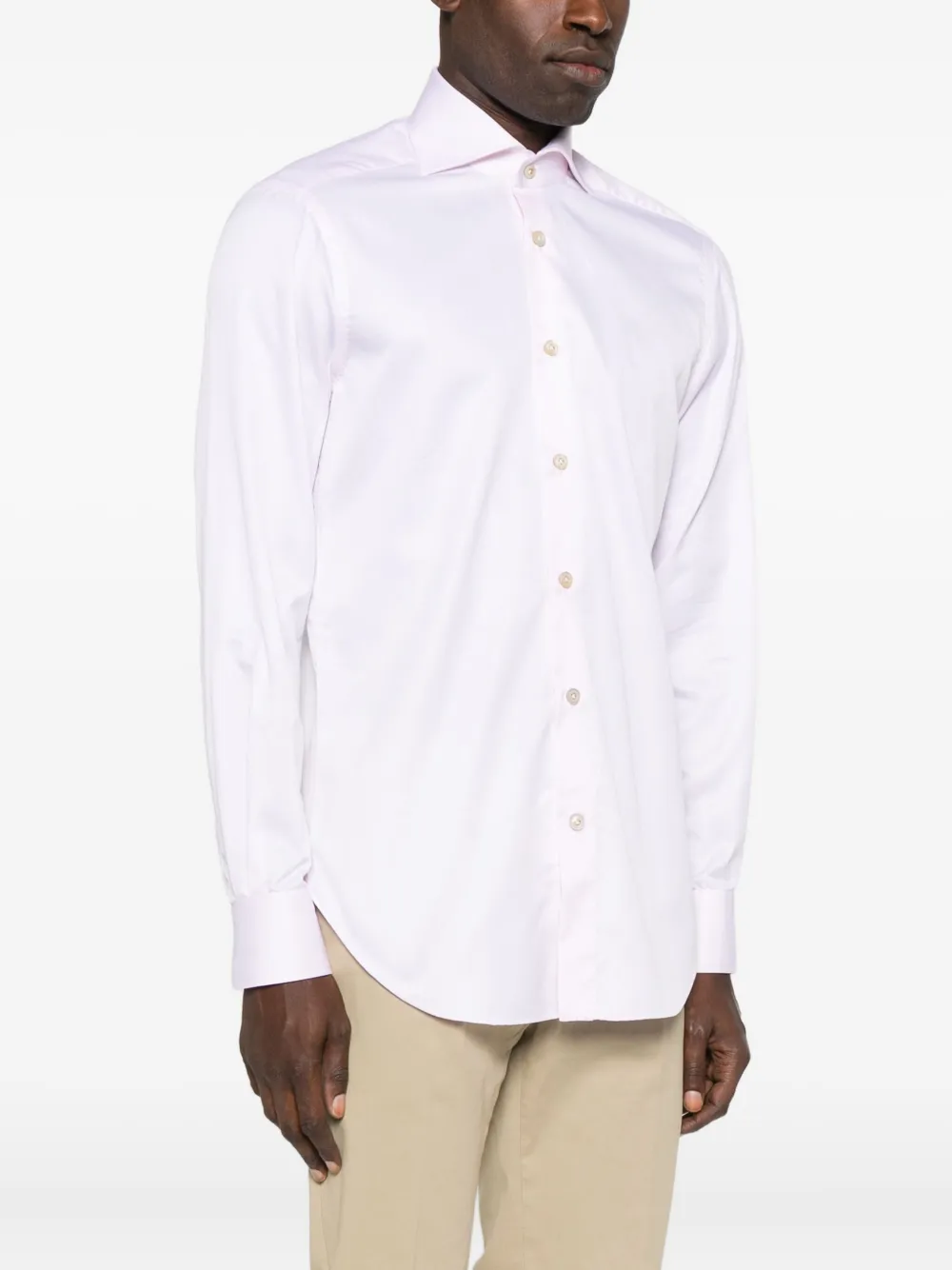 Kiton Overhemd met knoopsluiting Roze