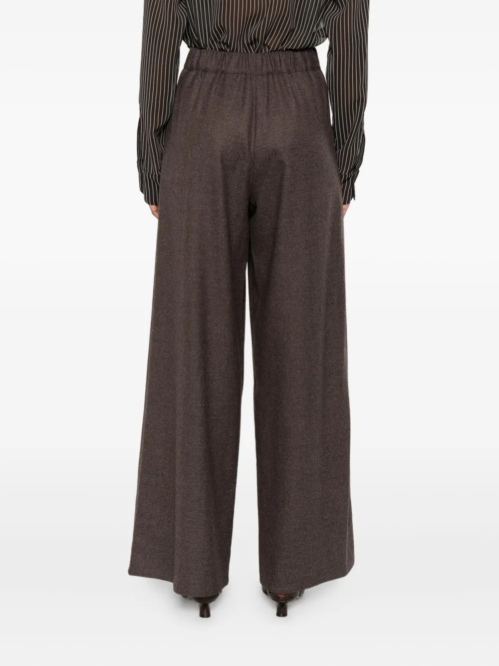 Dušan Elasticated Wool Trousers In Brown
