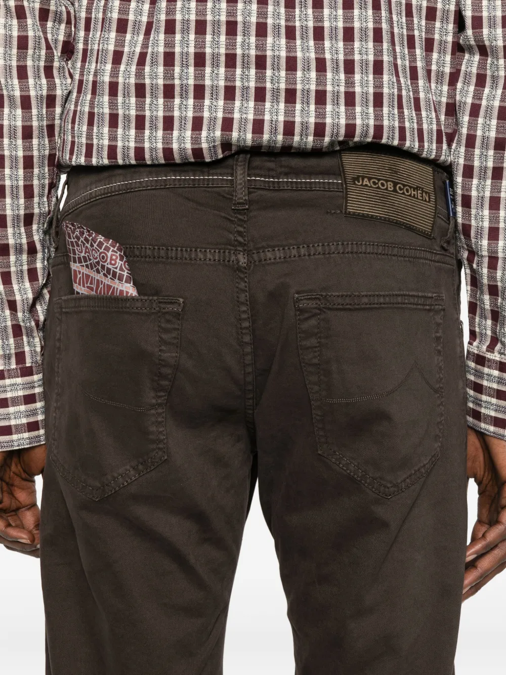 Jacob Cohën Broek met geborduurd detail Bruin