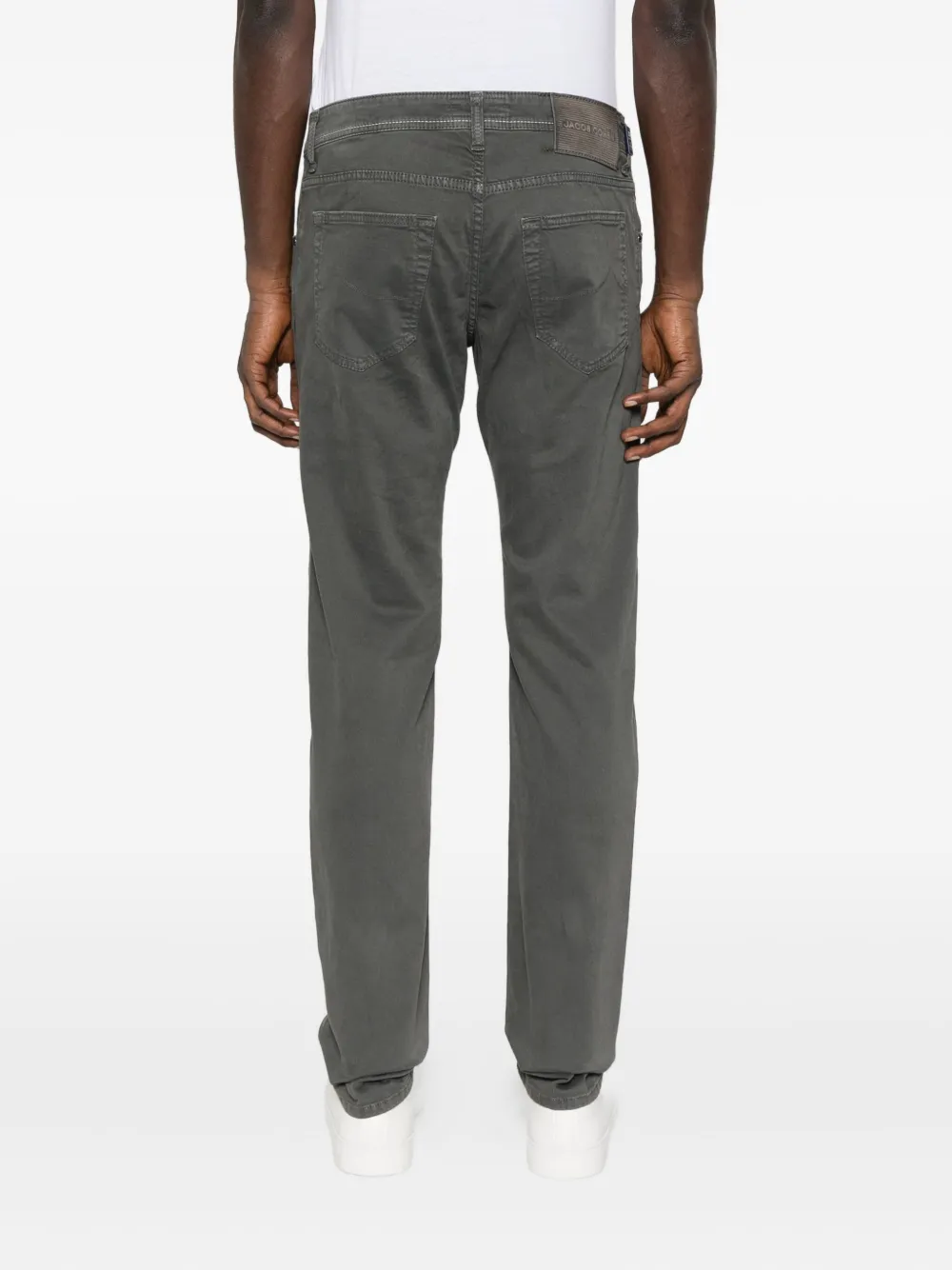 Jacob Cohën Broek met geborduurd logo Grijs