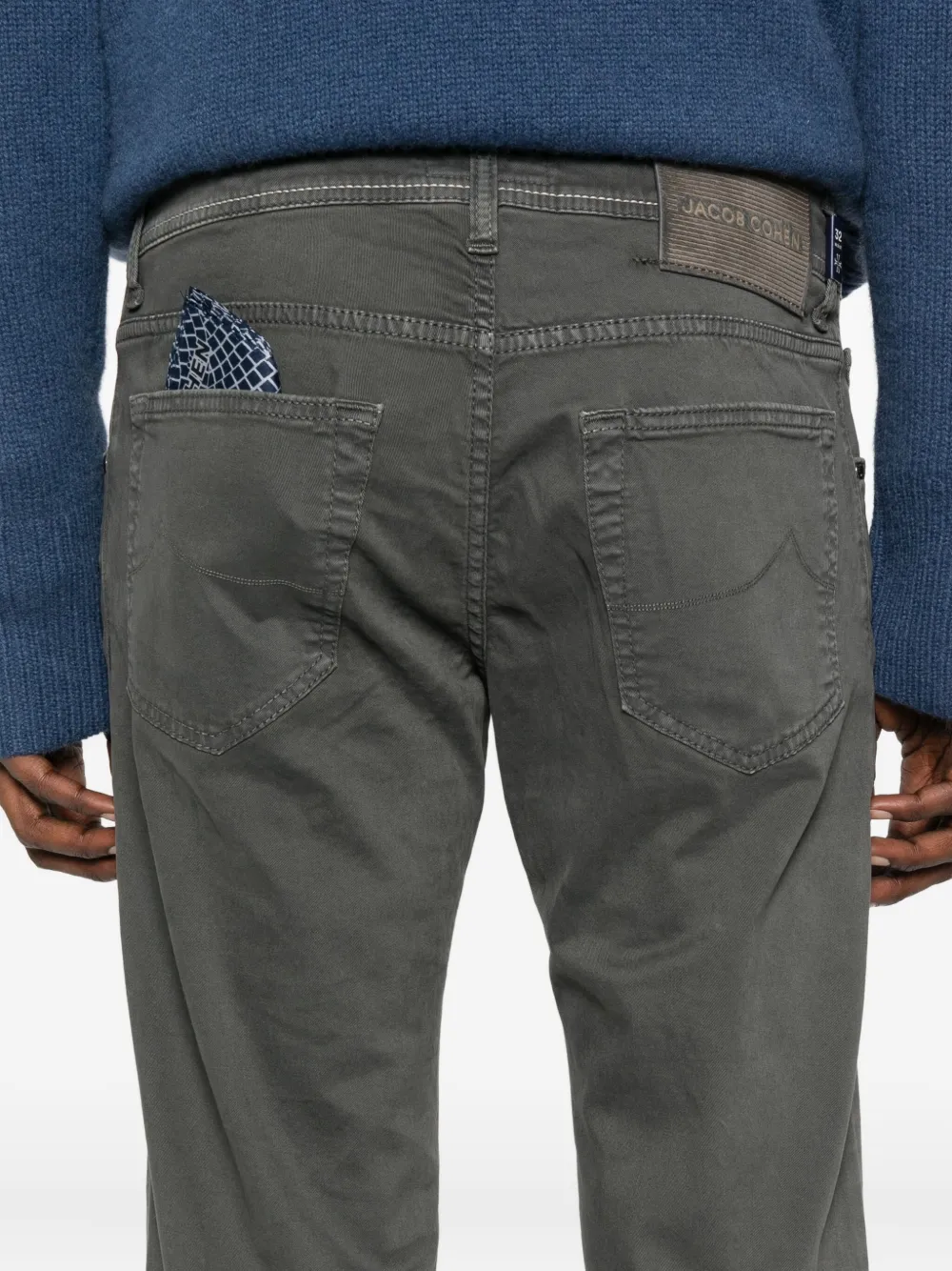 Jacob Cohën Broek met geborduurd logo Grijs