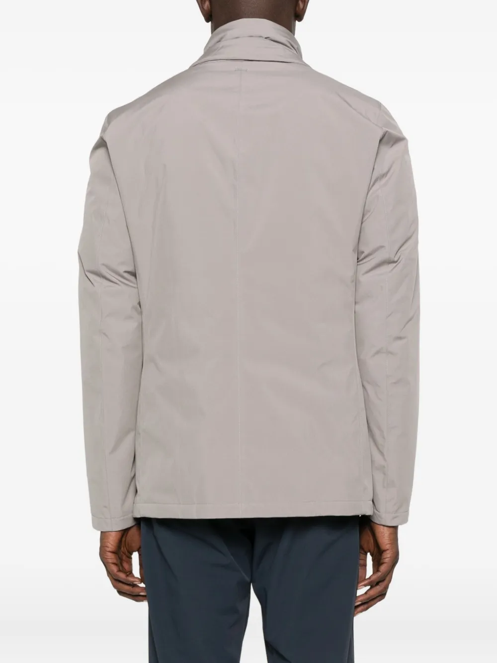 Herno High-neck Buttoned Jacket In Gray