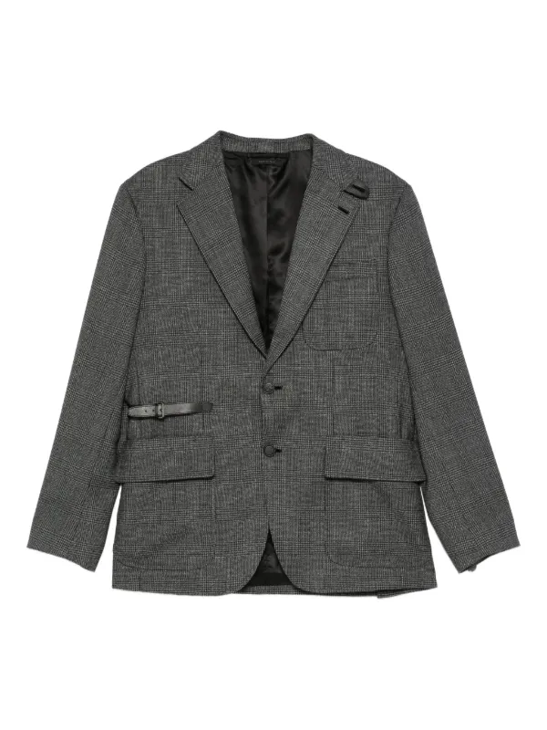 Brioni Checked Blazer in Grey
