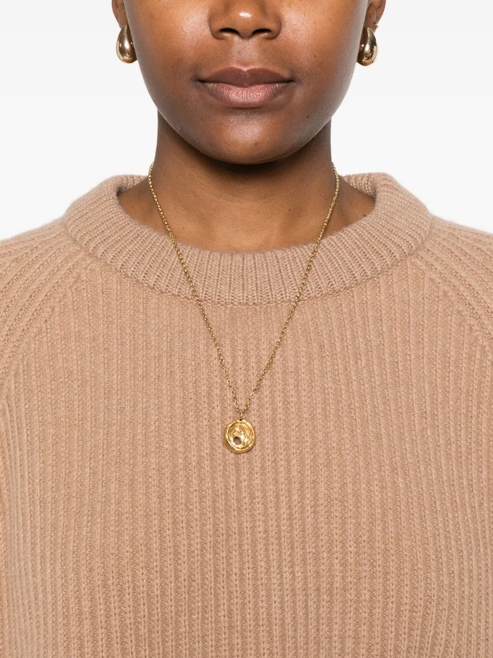 Dušan Ribbed Round-neck Sweater In Brown