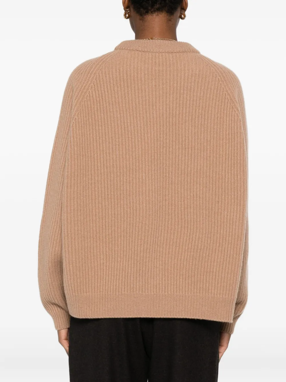 Dušan Ribbed Round-neck Sweater In Brown