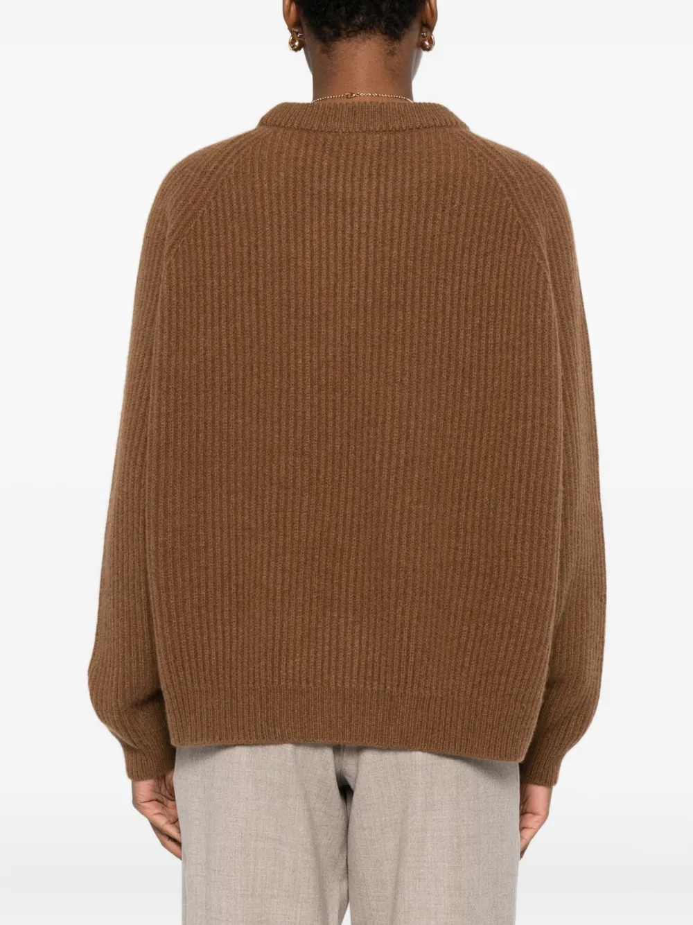 Dušan Ribbed Crew-neck Sweater In Brown