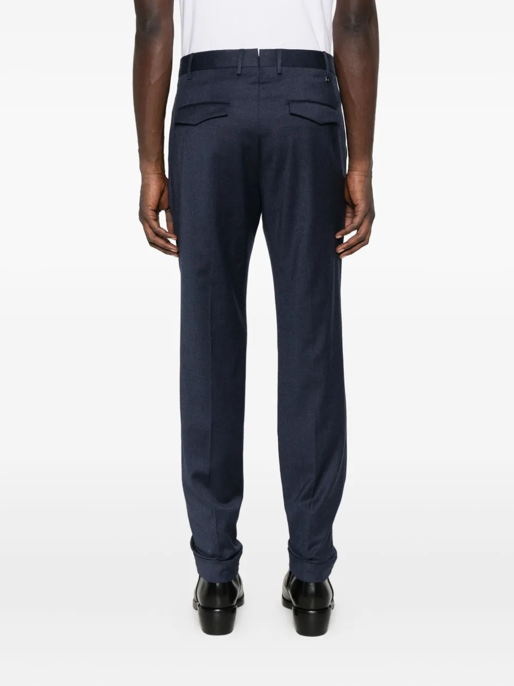 Pt Torino Virgin Wool Blend Straight-leg Trousers In Blue