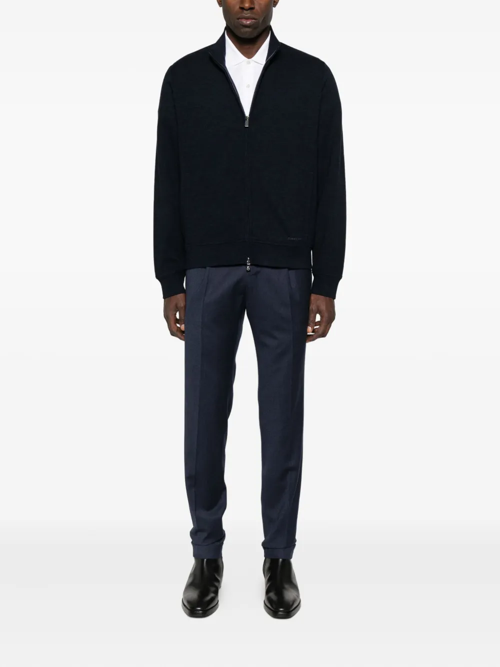 Pt Torino Virgin Wool Blend Straight-leg Trousers In Blue