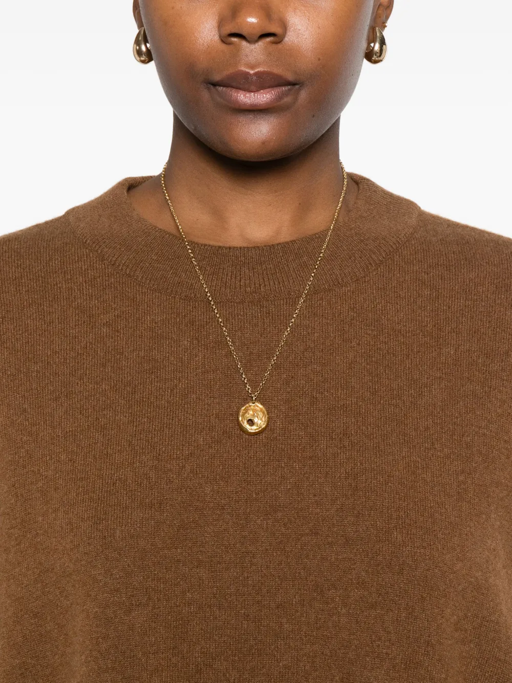 Dušan Crew-neck Boxy Sweater In Brown