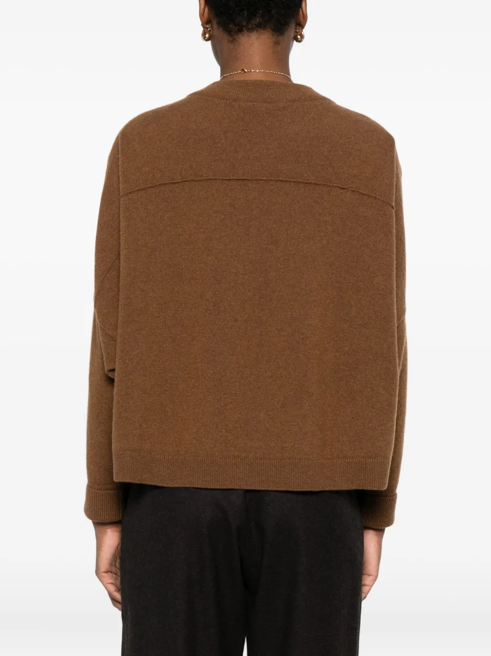 Dušan Crew-neck Boxy Sweater In Brown