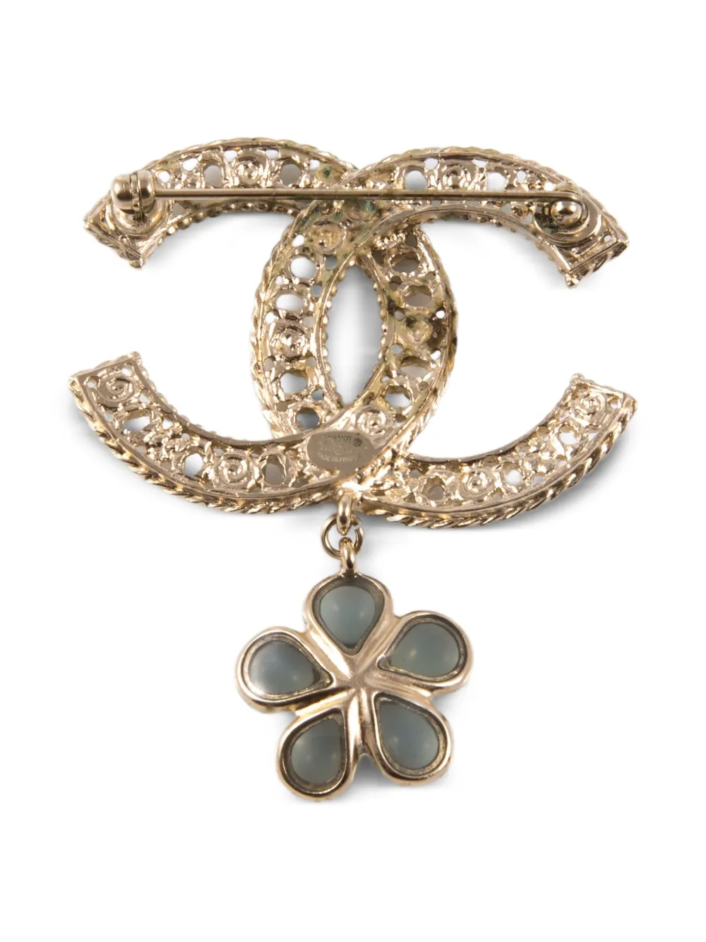 CHANEL Pre-Owned 2018 interlocking-logo flower brooch | Image 2