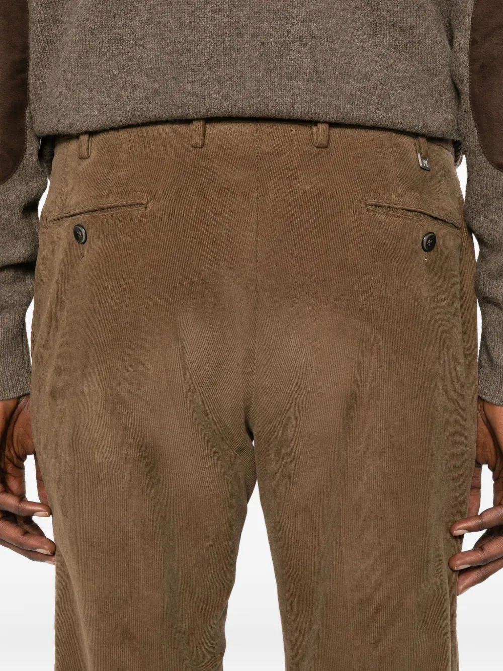 Pt Torino Corduroy Straight-leg Trousers In Brown