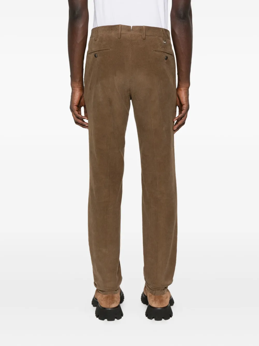 Pt Torino Corduroy Straight-leg Trousers In Brown