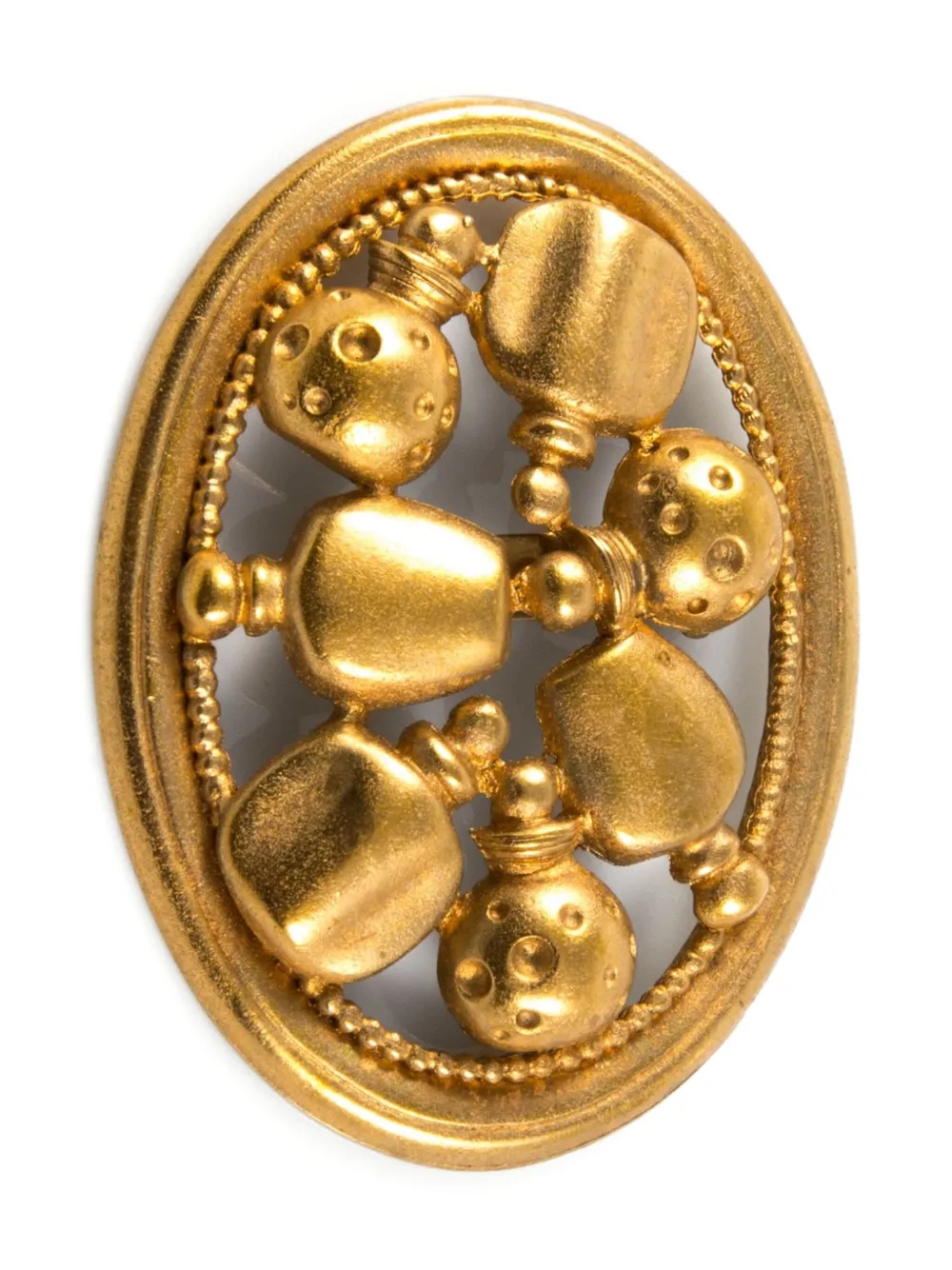 Christian Dior Pre-Owned 1990s perfume-bottle brooch | Gold | Image 1
